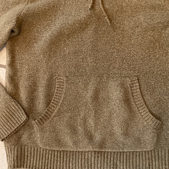 Gently-used Old Navy Dark Sand hooded kangaroo pocket sweater - Picture 4 of 8